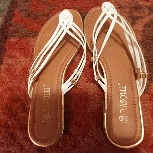 white dressy flip flop sandals